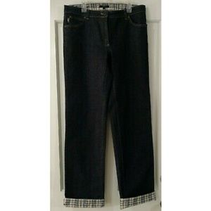 Burberry London dark straight leg cuffed jeans 10